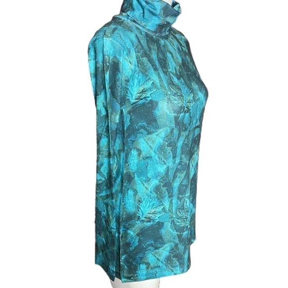 Soft Surroundings Octavia Teal Turtleneck Leaf - Picture 5 of 10